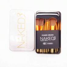 12pcs Mini Makeup Brush Set With Metal Case, Portable Face, Eyeshadow, Eyeliner & Lip Brushes For Travel - 白色 - 查看 4