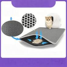 EVA Cat Litter Mat, Anti-Slip Waterproof Litter Trapping Double Layer Pet Mat - Multicolor - View 4