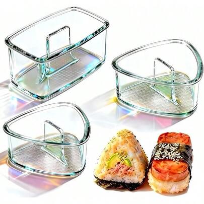3PCS Large Onigiri Mold, Rice Press Molds Sushi, Musubi Rice Balls - Non-Stick, BPA-Hawaiian Musubi Maker, Sushi Mold Bento Boxes And Lunches