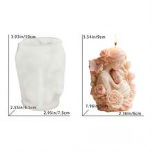 Moule de bougie/cire de soja Sainte Mère et Déesse des fleurs - Design en relief de rose et de papillon, moule en silicone réutilisable pour bougies sculptées, savons, décoration de la maison, cadeaux artisanaux, artisanat de la Fête des Mères - Blanc transparent - Voir 4