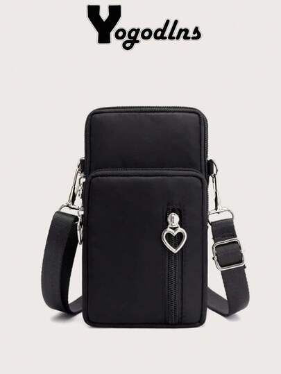 Yogodlns Mini Heart Decor Square Bag Multi Zipper Phone Wallet Women's Arm Coin Casual Crossbody Bag For Outdoor Lightweight Modern Business Credit Card ID Card Cash Business Casual Teacher's Day Teacher Gifts Work Business Commute Travel Holiday Office Vacation For Gift For Lady For Female White-Collar Workers Cross Body Bag Plain Under Arm S Bags Teacher Gift For Girlfriend Women Gifts Present Heart School Supplies Teacher Gifts Back To School IPhone Bag Pouch Phone For Women Wallet Purse Wallet