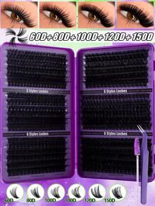 CMAYOME Bộ 800/684/640/621 sợi mi giả. Độ cong D: 10D + 20D + 30D + 40D/50D + 60D + 80D + 100D/80D + 100D + 120D + 150D - Mi giả thủ công, chất lượng cao, độ cong D, tự nhiên, bộ mi cá nhân hóa - Có thể tái sử dụng, nhẹ và dễ sử dụng, nối mi, mi tự nhiên, nối mi dày, bộ dụng cụ nối mi. - DD - Xem 1