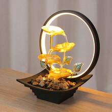 High End Durable Wrought Iron Water Crafts Ornaments, USB Powered Indoor Office Decorations, Desktop Fountain Waterfalls, Both Portable Relaxation And Humidification Functions, Flower Shaped Natural Wind, Zen Design, Suitable For Room Decoration, Valentine's Day, Christmas, Halloween, Mother's Day, Thanksgiving, Easter Day Gifts, And Birthday Housewarming Promotion Gifts. - JR015LED - Xem 3