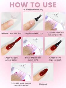 YOKEFELLOW 10毫升粉色凝胶指甲油，裸粉色美甲，四季皆宜，半永久美甲凝胶指甲油，婚礼美甲，可卸除UV/LED美甲沙龙DIY，适合女性和女孩 - 粉色 - 查看 5