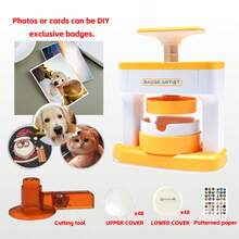 48件透明亚克力徽章材料套装，含切割工具，DIY个性化徽章 - 简易DIY徽章套装，耐用多功能徽章，适用于动漫迷、情侣、学生、包包、礼品、节日、角色扮演、工艺品和派对用品 - A - 查看 14