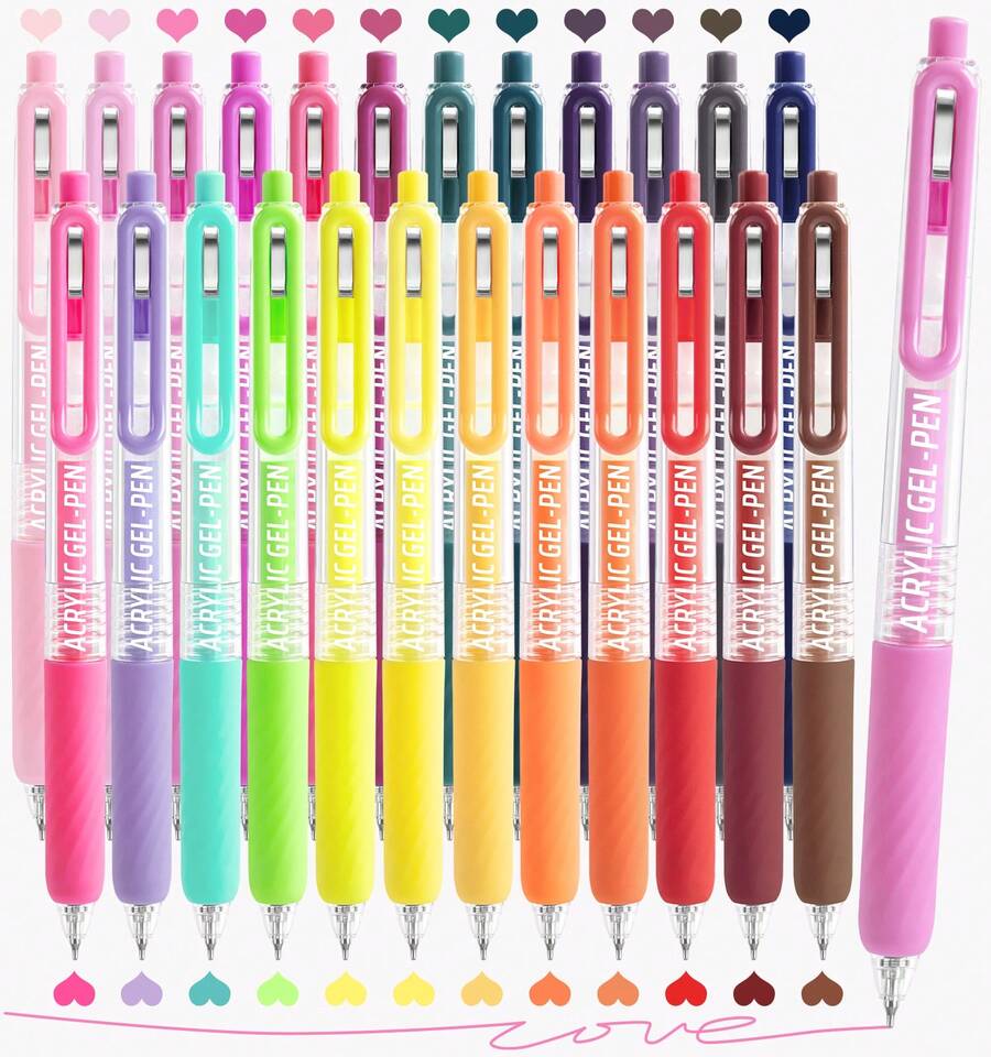 languo Gel Pens For Coloring, Retractable Colored Pens For Black Paper & White Paper, 0.7mm Fine Point Colorful Pens For Coloring, Writing, Drawing, Journaling, Note Taking, Office, Home - 24 CÁI - Xem 1