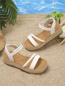 Giày sandal cao gót cho trẻ em - trắng - Xem 3