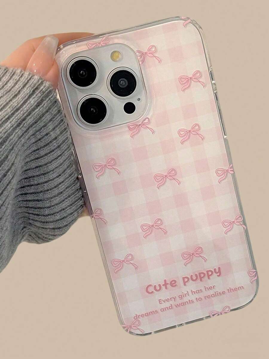 1个粉色格子防震全包手机壳保护套，兼容 11/12/13/14/15/16/17/Pro Max - 粉色 - 查看 1