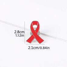 5 piezas de broches de cinta con forma de corazón rosa, adecuados para la concienciación sobre el cáncer de mama y el SIDA, se pueden usar como accesorios de ropa, bolso o libro - Multicolor - Ver 4