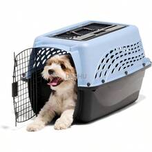 21231 Caseta de dos puertas para mascotas, Azul perla/ Marrón, 24.05" x 16.75" x 14.5" - Azul perla/ Marrón - Ver 2