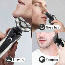 3-Head Rotary Electric Shaver, USB Rechargeable, Multi-Function (Trim Beard/Nose Hair), Ideal Gift For Men, 300mAh Battery Capacity - Multicolor - View 5