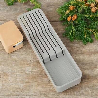 Hộp đựng dao nhà bếp, giá đỡ dao có ngăn chia để sắp xếp 7 con dao, khay đựng dao kéo.