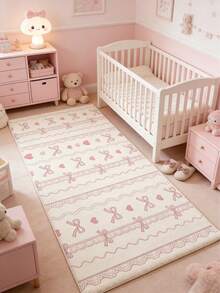 1 pieza Felpudo con patrón de lazo y encaje, Alfombra decorativa linda, Alfombra de juegos linda, Alfombra decorativa, Decoración de dormitorio, Alfombra pequeña, Alfombra, Decoración del hogar, Alfombra para exteriores, Alfombra lavable, Regalo de graduación, Regalo del Día de la Madre - Multicolor - Ver 1