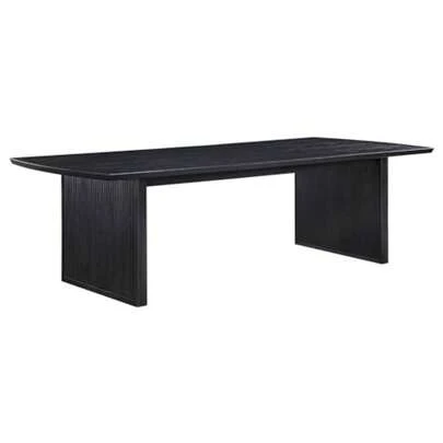 Home Furnishings - Brookmead - Wood And Veneer - Expandable Transitional Dining Table With 18-Inch Removable Leaf And Wide Panel Legs - Dining Room And Kitchen - 100 Inch - Black - 108231