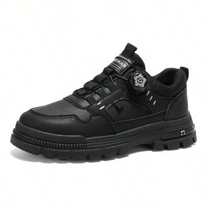 LOEIKAN 2026 New Outdoor Men's Hiking Boots, Rotary Buckle Auto-Lacing, Thick Sole Anti-Slip Durable Outdoor Work Boots