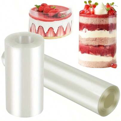 3 cuộn viền bánh bằng axetat, dải trang trí bánh trong suốt, dài 5/10m dùng để trang trí viền xung quanh bánh khi nướng.