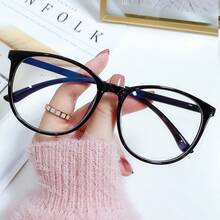 Fashionable Large Frame Round Glasses | Transparent Lenses, Comes With Glasses Case, Suitable For Women - Multicolor - View 5