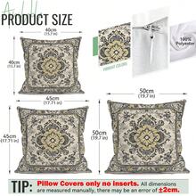4pcs Bohemian Rug Pattern Cushion Cover Set - Peach Velvet Pillow Case, Decorative Pillow Covers Suitable For Living Room Sofa Bedroom, Pillow Inserts Not Included - Multicolor - View 3