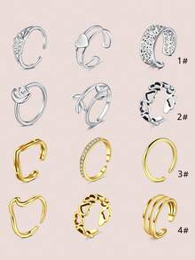 CIZME 3件套脚趾环套装，尾环，女士沙滩脚部饰品套装，镂空银色/金色可选，可调节，日常佩戴，男女皆宜，夏季沙滩脚部饰品 - Golden and Silvery - 查看 2