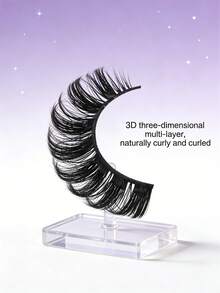 MAANGE 14 Pairs Full False Eyelashes, Thick Curling Fluffy Eyelashes For Party Use Manga Eyelashes, Travel Essentials - Black - View 3