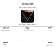 1件不锈钢极简字母吊坠项链，粗链，可个性化定制26个英文字母，适合日常、通勤、旅行、情侣礼物，男女皆宜的休闲街头服饰 - 字母款 - 查看 32