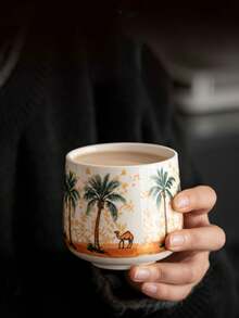 1/2/4件套陶瓷森林骆驼咖啡杯，家用客用茶杯，功夫茶杯，咖啡杯，意式浓缩咖啡杯，品茶杯，红茶杯，茶道杯，礼品杯，饮具 - 彩色 - 查看 5