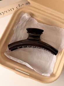 2个/1个 4.69英寸/11.9厘米 棕色/粉色 轻质塑料发夹，时尚百搭 优雅简约纯色发爪，适合日常佩戴、休闲、派对、通勤、海滩、丸子头、马尾辫、洗脸、化妆、服装配饰（单面字母标签）夏季发饰 沙滩发夹 度假 - 彩色 - 查看 6