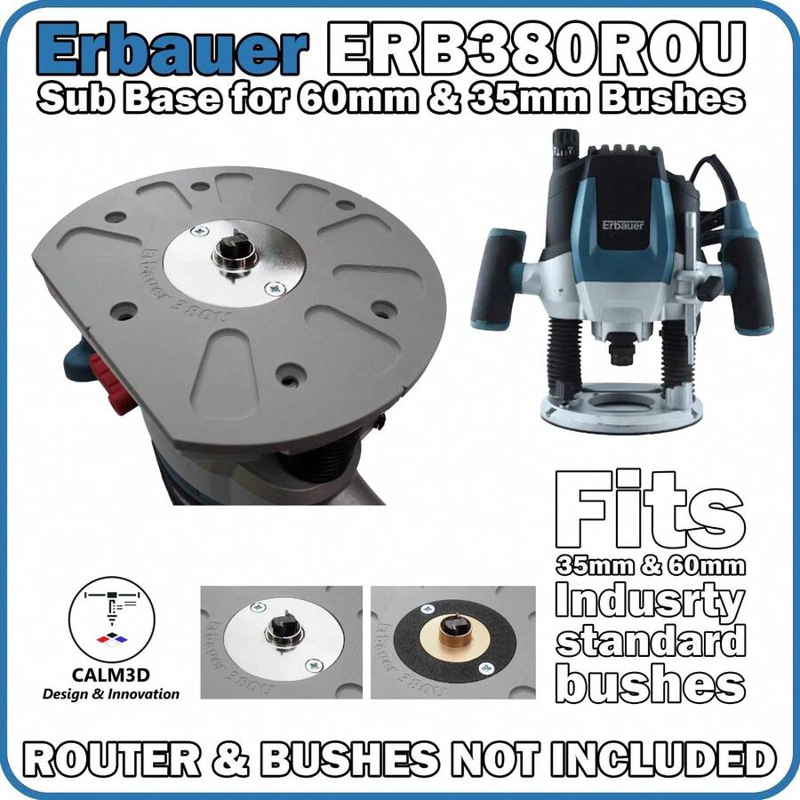Erbauer ERB380ROU Plunge Router Sub-Base For 60mm & 35mm Guide Bushes - INC P&P - Multicolor - View 1