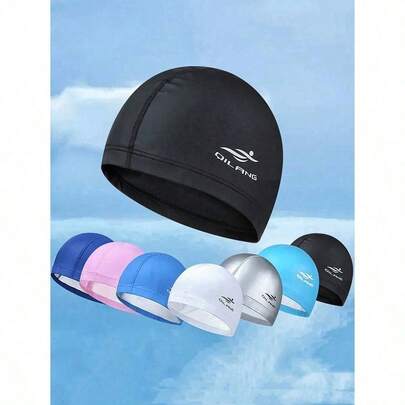 1顶大号防水泳帽，男女通用，保护耳朵，适合长卷发，成人训练、海滩、游泳池必备。