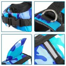 Pet Dog Life Jacket Vest Clothes Life Vest Collar Harness Dog Swimming Swimwear Summer Camouflage Shark Blue Purple Red - Blue - View 8