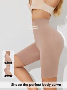 Women's High Waist Slimming Seamless Shaping Shorts - Dusty Pink - View 6