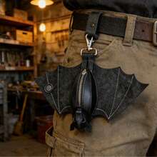 Bat Shape Leather Keychain Creative Zipper Key Chain Unique Bag Charm Gothic Style Charms Fashion Bag Charms For Purse Phone Charm Outdoor Accsesories Keychains For Woman Cool Summer Gifts For Men Gifts For Women - A - 查看 3