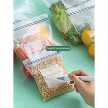 65 bolsas selladas para mantener los alimentos de la cocina frescos, bolsas herméticas transparentes para almacenar alimentos congelados en el refrigerador, organizador y almacenamiento de alimentos de cocina, adecuado para granos, frutas, verduras, carnes, frutas secas y bolsas de clasificación de aperitivos - Multicolor - Ver 3