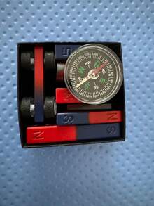 1 Set Assorted Magnetic Compass Teaching Aids, Including U-Shaped Magnets, Ring Magnets, Bar Magnets, Compass, Magnetic Car Models, Random Packaging, Compact And Easy To Store, Ideal For Office, Study And Stress Relief - Multiple - View 15