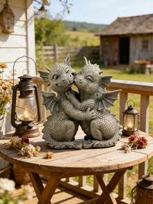 Decoración de jardín Pareja de dragones, material de piedra - A - Ver 7
