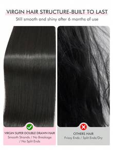 WOWANGEL 1束16A级超强双拉越南骨直人发束,越南原发束,100%真人直发束,未经加工的接发,长度12-28英寸 - Natural Black - 查看 8