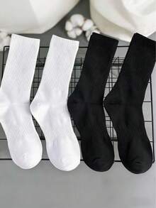 1/2/5/10/20 Pairs/Sets Men's Spring/Summer Solid Color Thin Mid-Calf Socks, Suitable For Gym And Daily Use, Lightweight, Thin, Comfortable, Breathable, Plus Size Unisex Thin Breathable Antibacterial Odor-Resistant Boat Socks, Suitable For All Seasons - Multicolor - View 3