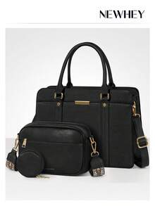 Handbags For Women Ladies Handbags 3 Pcs Set With Shoulder Bag Coin Purse PU Leather Top-Handle Bags For Work School Leisure - Multicolor - View 4