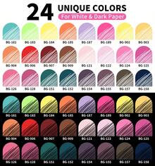 languo Gel Pens For Coloring, Retractable Colored Pens For Black Paper & White Paper, 0.7mm Fine Point Colorful Pens For Coloring, Writing, Drawing, Journaling, Note Taking, Office, Home - 24 CÁI - Xem 6
