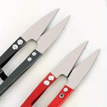 2Pcs Durable U-Shaped Thread Snips, Sharp Carbon Steel Sewing Scissors With Plastic Grip, Precision Nipper For Embroidery & Crafts, Office Essential - Portable - View 7