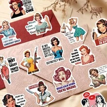 50张励志名言贴纸，适合女性，可用于装饰计划本、笔记本、日记本、行李箱、手机壳、键盘、平板电脑、吉他、头盔、滑板等，也是剪贴簿文具用品和趣味贴纸，适用于Kindle。 - 女性語錄 - 查看 1