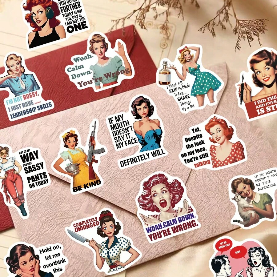 50张励志名言贴纸，适合女性，可用于装饰计划本、笔记本、日记本、行李箱、手机壳、键盘、平板电脑、吉他、头盔、滑板等，也是剪贴簿文具用品和趣味贴纸，适用于Kindle。 - 女性語錄 - 查看 1
