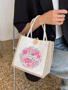 Bolsa de tela con estampado de "Mejor Maestra" - Adecuada como regalo para el Día de la Madre, Acción de Gracias, Día de la Mujer y Festival de la Diosa. Apta para uso diario. - Multicolor - Ver 8