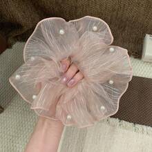 1pc Water Wave Bohemian Pearl Chiffon Scrunchie, Versatile Atmosphere Feeling, Hot Selling Spring/Summer Travel & Beach Accessory Hair Ties Scrunchy Hair Ties Ponytail Holders - Multicolor - View 7