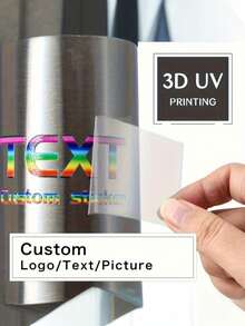 定制UV转印贴纸，个性化文字印刷，高品质防水，适用于定制标签、名片、婚礼、生日、派对装饰，可粘贴于玻璃、塑料、金属等多种材质。 - 彩色 - 查看 4