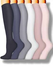 1/3/6双装男士压缩袜，可爱图案透气中筒袜，适合跑步、健身、跳绳、健身房运动 - 彩色 - 查看 4