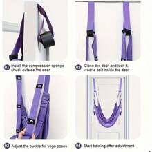 Adjustable Aerial Yoga Strap, Elastic Stretch Door Suspension Yoga Belt, Hammock Swing Fitness Inversion Rope Training Equipment For Women - Multicolor - View 4
