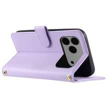 菱格纹商务PU皮手机壳，带腕带，适用于三星Galaxy S26 Ultra/S25 Ultra/Galaxy S24 Ultra/S24 FE/S23 FE/S22/S21/S20 FE/A05/A06/A14/A15/A16/A23/A25/A35/A54/A55、17 Pro Max/16/15/14/13/12/11/XS/XR/8/7/6、Note 9~13 Pro、P20/P30、荣耀400系列 - 淡紫色 - 查看 10