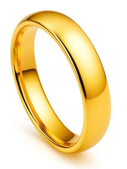Aliança Banhada em Ouro 18k 4mm Casamento Noivado Casal Luxo Ocasião Especial Presente Anatomica
