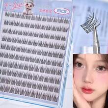 Single Cluster Glue-Free False Eyelashes, Natural Look, Delicate Criss-Cross, Soft & Lightweight - View 9